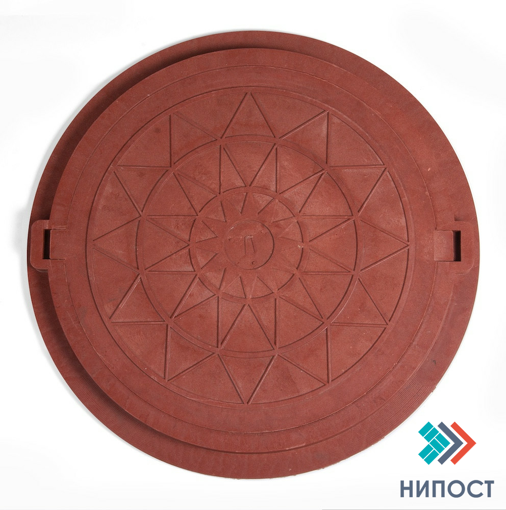 Канализационный люк полимерпесчаный (красный) - купить от производителя